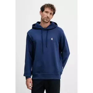 Just Cavalli hanorac de bumbac culoarea bleumarin, cu glugă, uni, 79OAIT06 CF500 imagine