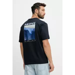 BOSS Orange tricou din bumbac culoarea bleumarin, cu imprimeu, 50547087 imagine