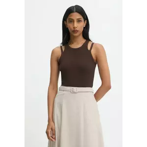 Answear.LAB bluza culoarea maro, neted imagine