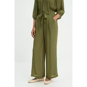 Answear.LAB pantaloni culoarea verde, lat, high waist imagine