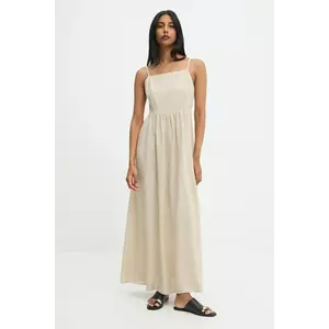 Answear.LAB rochie din in culoarea bej, maxi, evazati imagine