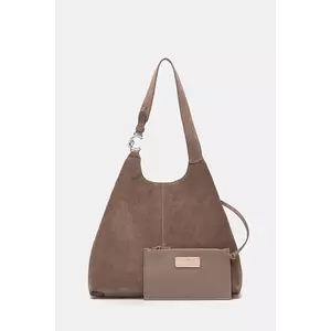 Coccinelle geantă de mână din piele întoarsă culoarea bej, E1.THE.11.01.01 imagine