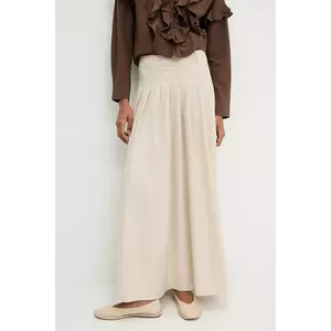 Answear.LAB fusta culoarea bej, maxi, evazati imagine