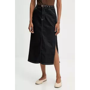 Answear.LAB fusta jeans culoarea albastru marin, midi, creion imagine