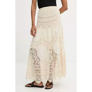 Answear.LAB fusta culoarea bej, maxi, evazati imagine