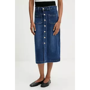 Answear.LAB fusta jeans culoarea albastru marin, mini, drept imagine