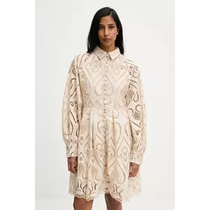 Answear.LAB rochie din bumbac culoarea bej, mini, evazati imagine