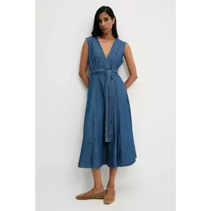 Answear.LAB rochie jeans midi, evazati imagine