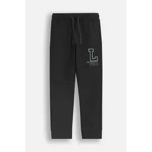 Coccodrillo pantaloni de trening pentru copii culoarea negru, cu imprimeu, EVERYDAY BOY imagine