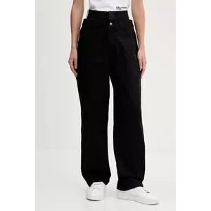 adidas Originals pantaloni Firebird culoarea negru, drept, high waist, JX7594 imagine
