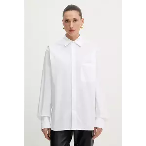 BOSS cămașă din bumbac culoarea alb, cu guler clasic, relaxed, 50543800 imagine