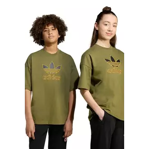 adidas Originals tricou de bumbac pentru copii culoarea verde, cu imprimeu, JZ4078 imagine