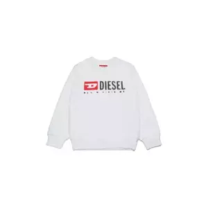 Diesel hanorac de bumbac pentru copii SDROPS OVER SWEAT-SHIRT culoarea alb, cu imprimeu, J02483 imagine