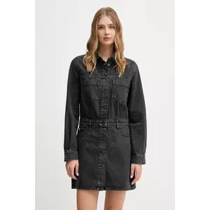 Dkny rochie jeans culoarea gri, mini, evazați, DJ5D9064 imagine