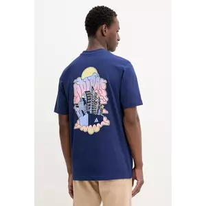 adidas tricou din bumbac 90S CITY culoarea bleumarin, cu imprimeu, JV8450 imagine