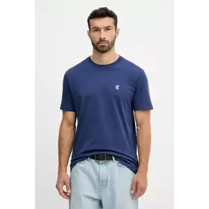 Just Cavalli tricou din bumbac culoarea bleumarin, uni, 79OAHT06 CJ500 imagine