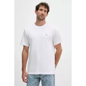 Just Cavalli tricou din bumbac culoarea alb, uni, 79OAHT06 CJ500 imagine