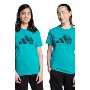 adidas tricou de bumbac pentru copii culoarea verde, cu imprimeu, JV5253 imagine