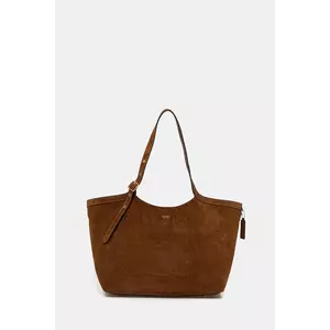 Coach geantă de mână din piele întoarsă culoarea maro, CBN47 imagine