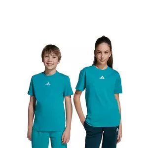 adidas tricou de bumbac pentru copii culoarea verde, cu imprimeu, JW0005 imagine