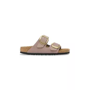 Birkenstock papuci din nubuc Arizona Big Buckle culoarea violet, 1030528 imagine