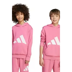 adidas bluză copii culoarea roz, cu glugă, cu imprimeu, JV9903 imagine