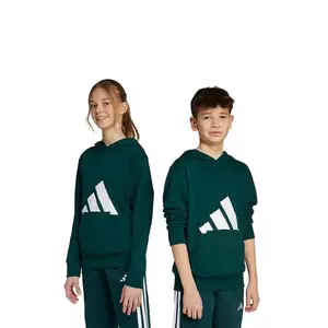 adidas bluză copii culoarea verde, cu glugă, cu imprimeu, JW3461 imagine