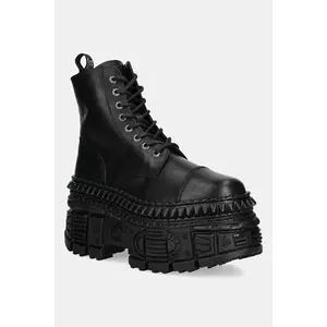 New Rock bocanci de piele culoarea negru, cu platformă, M-WALL083C-S3 imagine