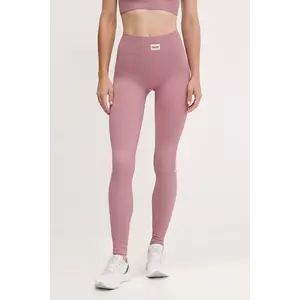 Hummel leggins de antrenament culoarea roz, uni, 230305 imagine