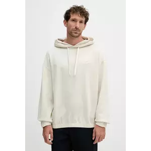 BOSS hanorac de bumbac culoarea bej, cu glugă, uni, 50544099 imagine