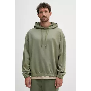 BOSS hanorac de bumbac culoarea verde, cu glugă, uni, 50544099 imagine
