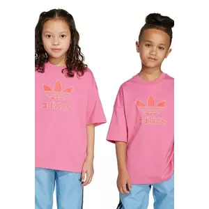 adidas Originals tricou de bumbac pentru copii culoarea roz, cu imprimeu, JY1140 imagine