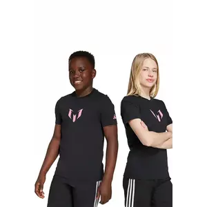 adidas Performance tricou de bumbac pentru copii MESSI culoarea negru, cu imprimeu, JM8950 imagine