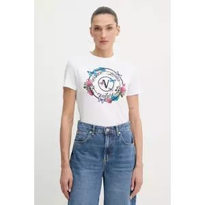 Versace Jeans Couture tricou din bumbac culoarea alb, 79HAHP01 CJ01P imagine