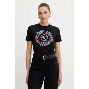 Versace Jeans Couture tricou din bumbac culoarea negru, 79HAHP01 CJ01P imagine