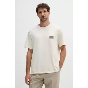 Michael Kors tricou din bumbac culoarea bej, cu imprimeu, CT552NHFV4 imagine