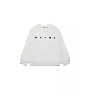 Marni hanorac de bumbac pentru copii MS340U SWEAT-SHIRT culoarea bej, cu imprimeu, M01612 imagine