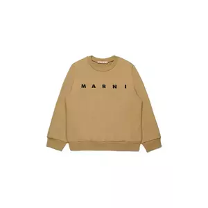 Marni hanorac de bumbac pentru copii MS340U SWEAT-SHIRT culoarea bej, cu imprimeu, M01612 imagine