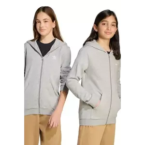 adidas Originals bluză copii culoarea gri, cu glugă, melanj, JX2790 imagine