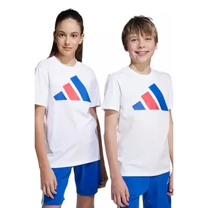 adidas tricou de bumbac pentru copii culoarea alb, cu imprimeu, JY0298 imagine