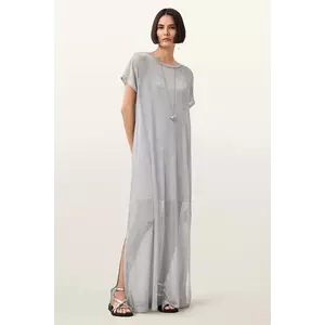 AllSaints rochie THEA culoarea argintiu, maxi, drept, W236DC imagine