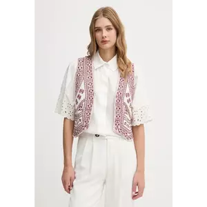 Hoss Intropia vestă cu amestec de in culoarea bordo, cu două rânduri de nasturi, 5879143 imagine