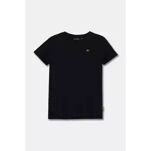 Napapijri tricou de bumbac pentru copii SALIS SS 2 culoarea negru, neted, NP0A4GEH0411 imagine