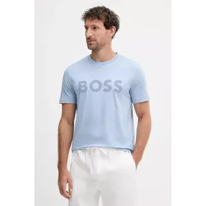BOSS Orange tricou din bumbac BOSS ORANGE culoarea turcoaz, cu imprimeu, 50481923 imagine