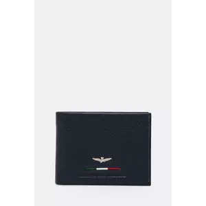 Aeronautica Militare portofel de piele barbati, culoarea albastru marin imagine