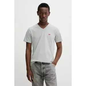 Levi's tricou din bumbac barbati, culoarea gri, neted imagine