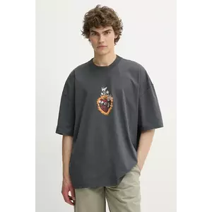 AllSaints tricou din bumbac HEARTFELT barbati, culoarea negru, cu imprimeu, M014PC imagine