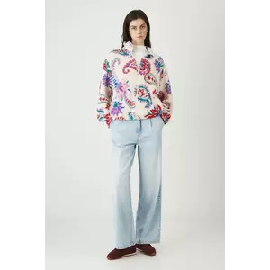 Medicine bluză culoarea bej, cu imprimeu imagine