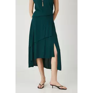 Medicine fustă culoarea verde, midi, evazați imagine