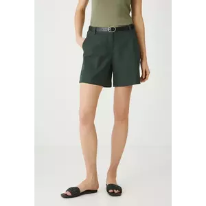 Medicine pantaloni scurti culoarea turcoaz, neted, medium waist imagine